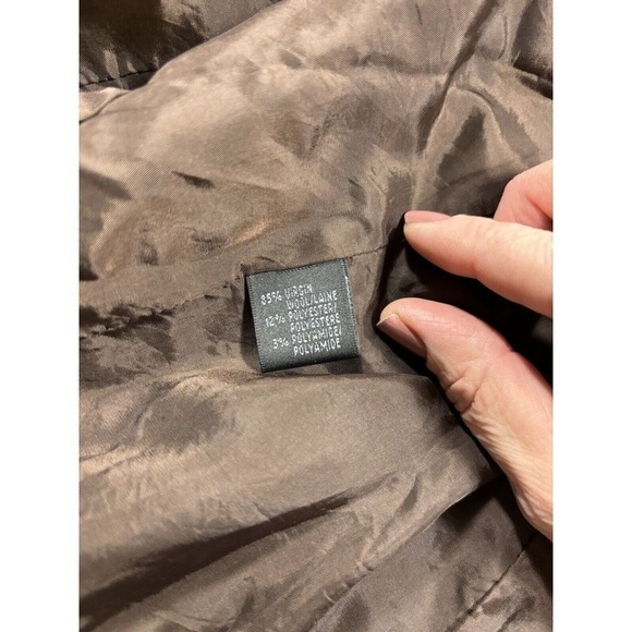 Lafayette 148 Blazer Jacket Brown Gold Metallic 6 Virgin Wool Blend Hourglass - Picture 7 of 10